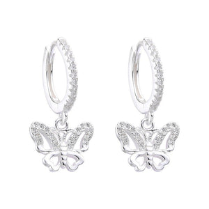 Argollas de Mariposa 14mm en Plata 925