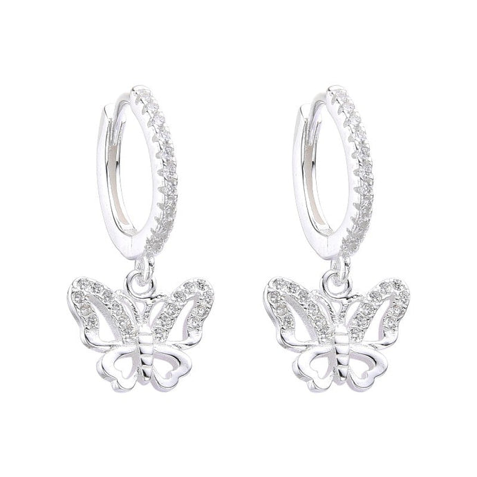 Argollas de Mariposa 14mm en Plata 925