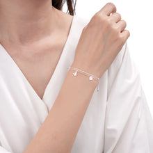 Cargar imagen en el visor de la galería, Pulsera Doble de Corazones y Mariposas en Plata 925
