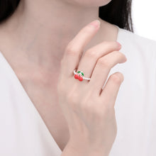 Cargar imagen en el visor de la galería, Anillo Ajustable de Cereza en Plata 925

