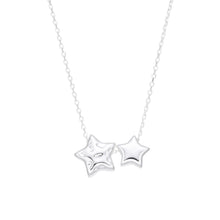 Cargar imagen en el visor de la galería, Gargantilla de Estrellas Lisas en Plata 925
