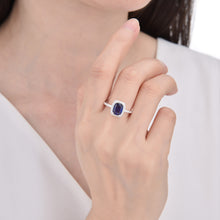 Cargar imagen en el visor de la galería, Anillo Circón Azul con Circones en Plata 925
