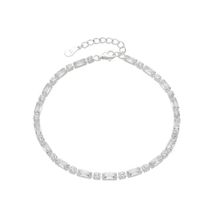 Pulsera Tennis 2.5mm con Baguette en Plata 925