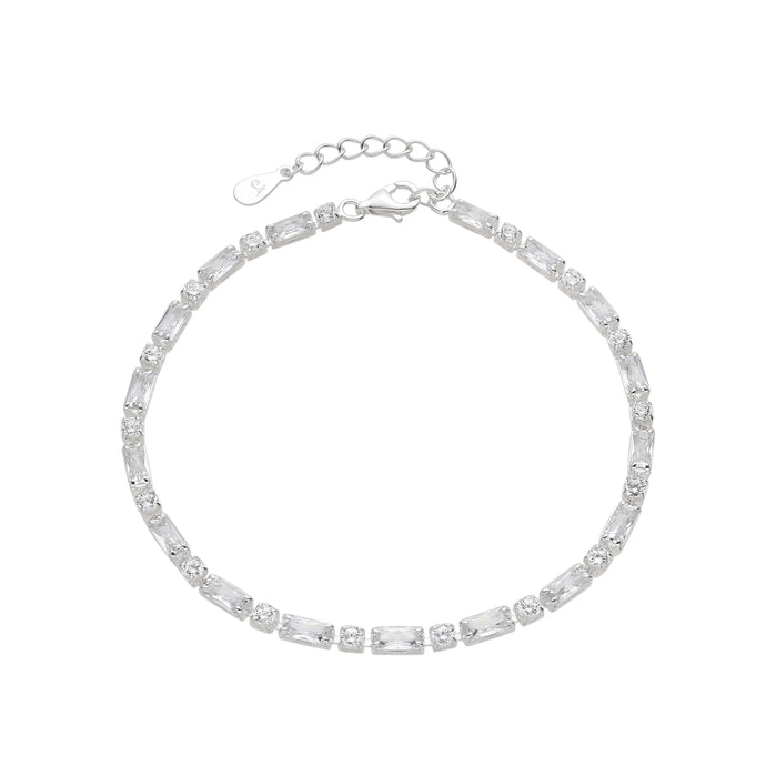 Pulsera Tennis 2.5mm con Baguette en Plata 925