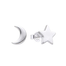 Cargar imagen en el visor de la galería, Zarcillos de Luna y Estrella en Plata 925
