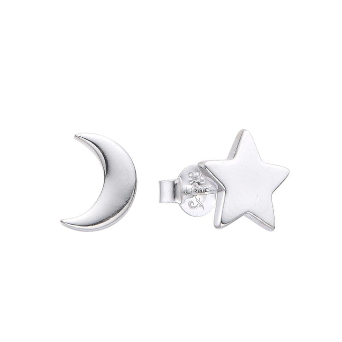 Zarcillos de Luna y Estrella en Plata 925