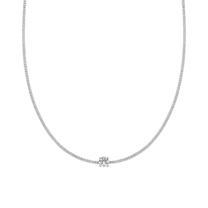 Gargantilla Choker Tennis con Punto Luz en Plata 925