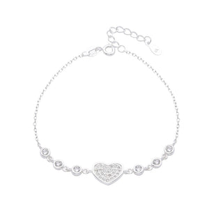 Pulsera de Corazón con Puntos de Luz en Plata 925