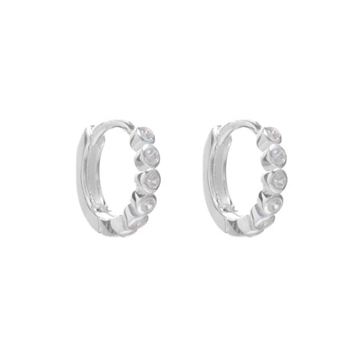 Argollas Huggies Punto Luz 12mm en Plata 925