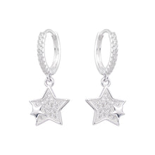 Cargar imagen en el visor de la galería, Argollas Huggies 12mm de Estrella en Plata 925
