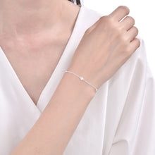 Cargar imagen en el visor de la galería, Pulsera de Corazones Punto Luz 4mm en Plata 925
