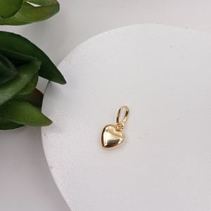 Cadena con Dije de  Corazón Liso en Oro 18k