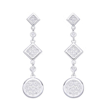 Cargar imagen en el visor de la galería, Zarcillos Largos de Rombo en Plata 925
