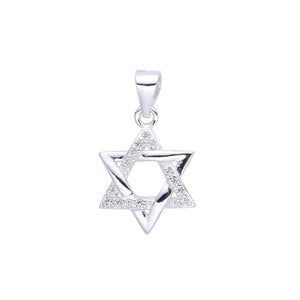 Cadena con Estrella de David con Circones en Plata 925