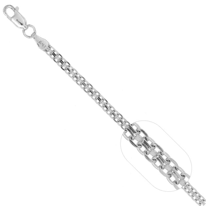 Cadena de Caballero Tejido Chino 60cm en Plata 925