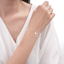 Cargar imagen en el visor de la galería, Pulsera Doble de Corazones y Estrellas en Plata 925
