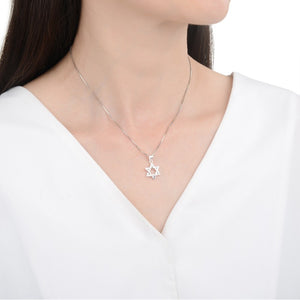 Cadena con Estrella de David con Circones en Plata 925