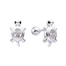 Cargar imagen en el visor de la galería, Zarcillos de Rosca de Tortuga en Plata 925
