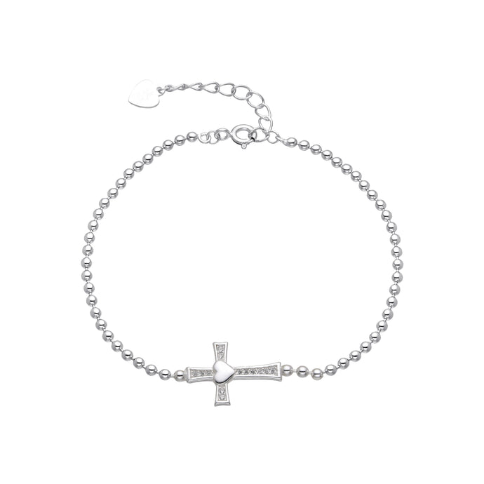 Pulsera de Pepitas con Cruz en Plata 925