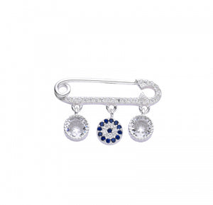 Imperdible para bebé con Ojo Turcos y Punto Luz Plata 925
