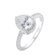 Cargar imagen en el visor de la galería, Anillo Solitario de Gota con Circones Plata 925
