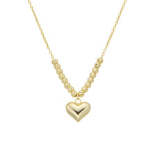 Cargar imagen en el visor de la galería, Gargantilla de Corazon con Bolas Diamantadas en Plata 925 con Baño de Oro
