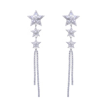 Cargar imagen en el visor de la galería, Zarcillos de Estrellas con Tennis en Plata 925
