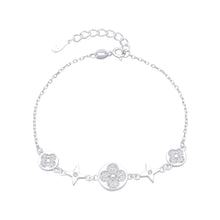 Cargar imagen en el visor de la galería, Pulsera de Dama de Flores LV Plata 925
