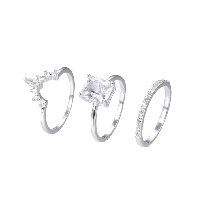 Anillo Trio (3 piezas) en Plata 925
