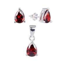 Cargar imagen en el visor de la galería, Juego de Gota Roja 5x7mm en Plata 925
