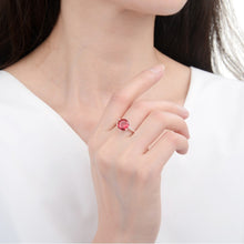 Cargar imagen en el visor de la galería, Anillo Circular Fucsia en Plata 925
