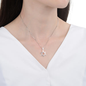 Cadena con Estrella de David Lisa en Plata 925