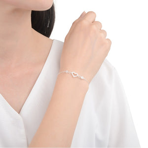 Pulsera de Corazón con Punto Luz Plata 925