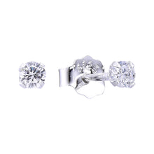 Cargar imagen en el visor de la galería, Zarcillos de Circón Redondo 3mm en Plata 925
