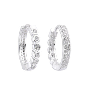 Argollas Huggies Punto Luz 15mm Reversibles en Plata 925