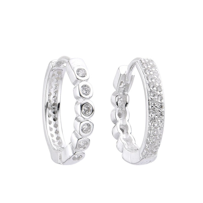 Argollas Huggies Punto Luz 15mm Reversibles en Plata 925