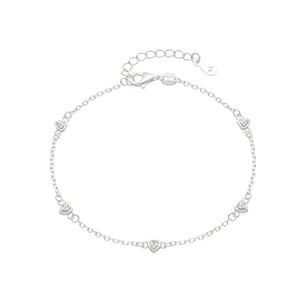 Pulsera Forzantina con Corazones Punto Luz en Plata 925