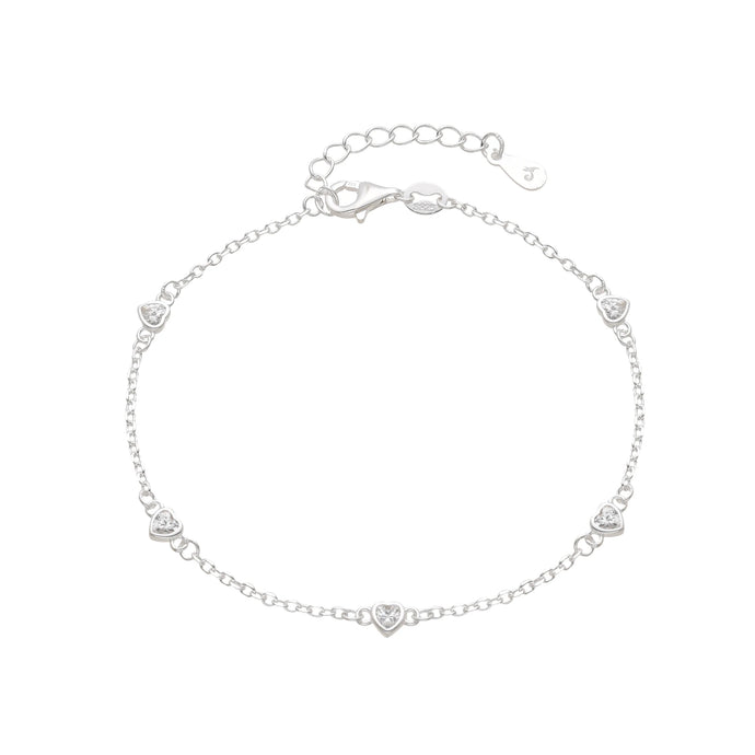 Pulsera Forzantina con Corazones Punto Luz en Plata 925