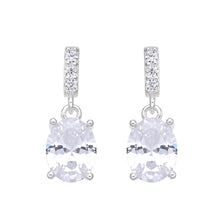 Cargar imagen en el visor de la galería, Zarcillos Ovalados Circon Blanco en Plata 925
