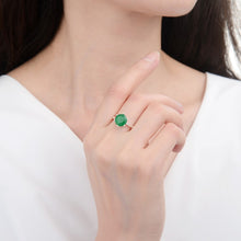 Cargar imagen en el visor de la galería, Anillo Circular Verde en Plata 925
