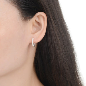 Argollas Huggies Punto Luz 15mm Reversibles en Plata 925