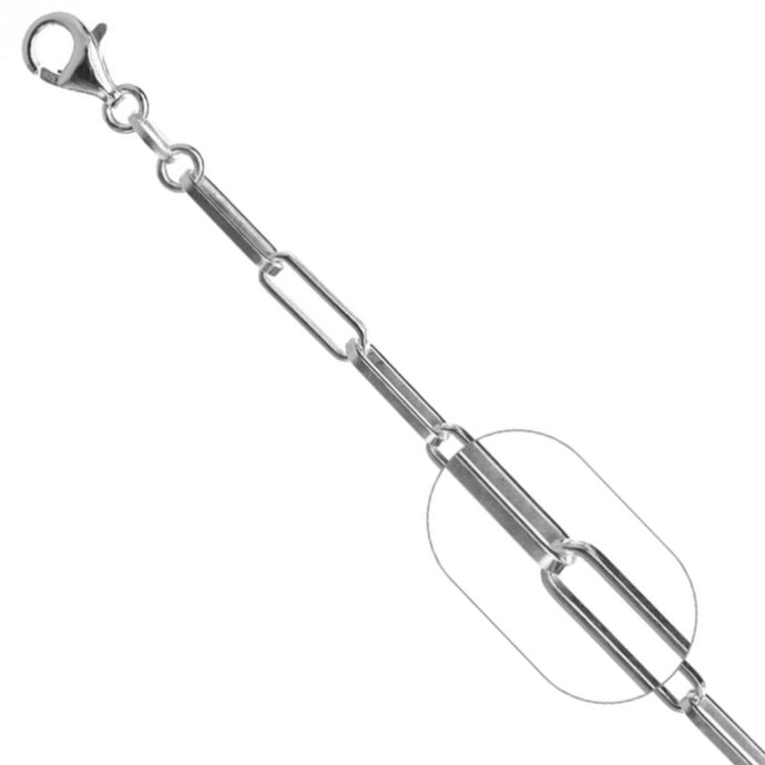 Cadena Paper Clip de Dama 2mm en Plata 925