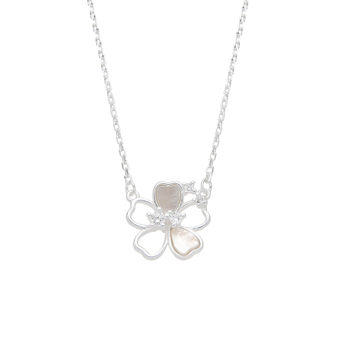 Gargantilla de Flor con Nácar en Plata 925