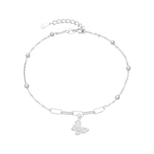 Cargar imagen en el visor de la galería, Tobillera Combinada de Mariposa en Plata 925
