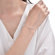 Cargar imagen en el visor de la galería, Pulsera de Corazones Rojos en Plata 925

