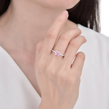 Cargar imagen en el visor de la galería, Anillo Circón Rosado Cuadrado en Plata 925
