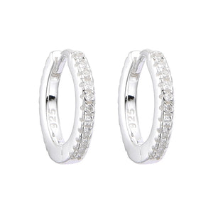 Argollas Huggies Modelo Denise 12mm en Plata 925