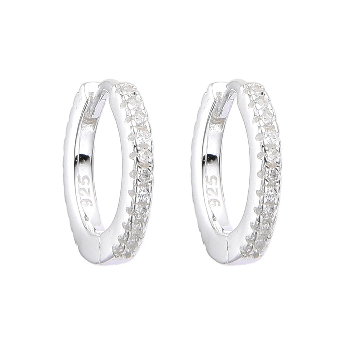Argollas Huggies Modelo Denise 12mm en Plata 925