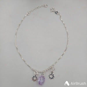 Tobillera de Circon y Estrellas en Plata 925