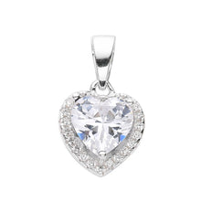 Cargar imagen en el visor de la galería, Cadena con Dije de Corazon Blanco 10mm en Plata 925
